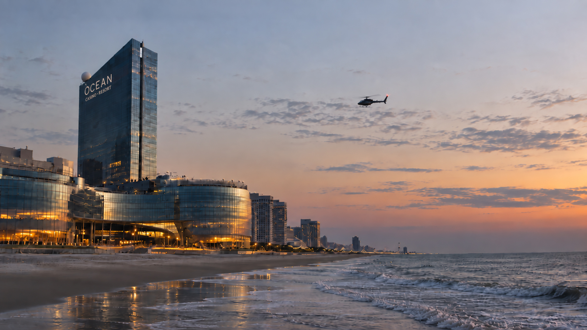 BLADE helicopter arriving at Ocean Casino Resort